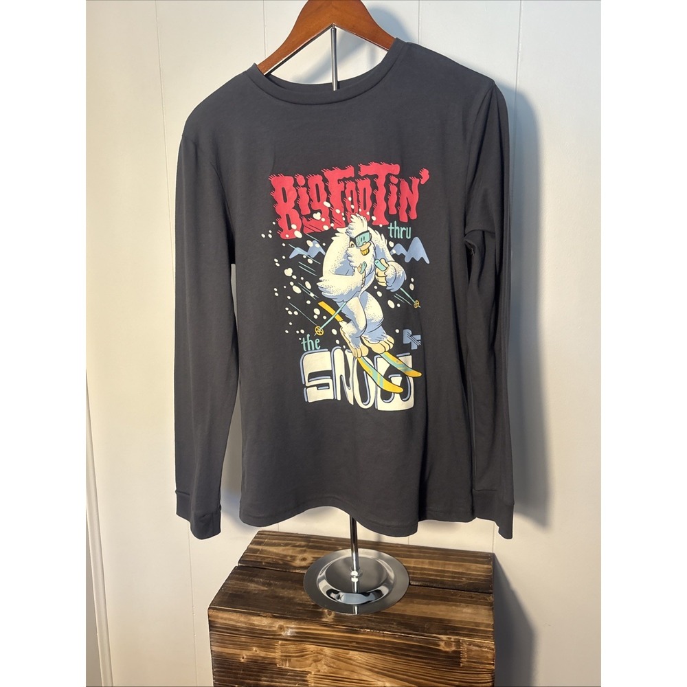 Sonoma Boys XL (18-20) Long sleeve T-shirt, Big Footin Thru Snow Bigfoot New